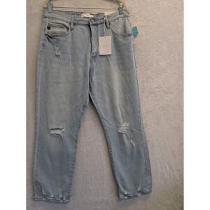 KanCan Light Blue Distressed Straight Leg Jeans